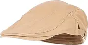[CATIEBYE] Fashion Men's Newsboy Cap Breathable Cotton Beret Hat Versatile Peaked Cap Perfect for Costumes and Daily Wear Khaki