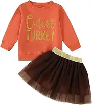 [DuAnyozu] Toddler Girls Fall Clothes 1T 2T 3T 4T 5T Halloween Outfits Boo Shirt Long Sleeve Sweatshirt Tulle Tutu Skirt Set