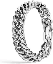 [WRITWAA] Men's Bracelet Titanium Steel Chain Heavy Bracelet for Guys Mens Jewelry Comfortable Fit