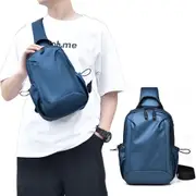 Casual Travel Large Capacity Men’s Backpack Fashionable Multifunctional Chest Bag-Blue