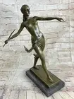 Leger Diana Huntress Art Deco Bronze Female Figure Spear Nude 1920s Style Deal