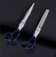 Hair Cutting Scissors, 6 inch Professional Upscal Scissor Blue Handle Cutting Barber Haircut thinning Shears Hairdresser Scissors Set