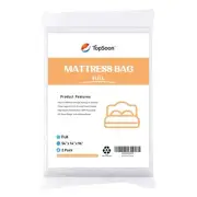 2PK Clear Plastic Mattress Bag - Moving & Storage Cover for Mattress or Box S...