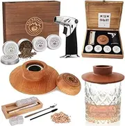 The Whiskey Underground Bourbon, Whiskey Smoker Kit - Cocktail Smoking Kit with Butane Torch, Smoke Top, Whiskey Stones - Apple, Cherry, Oak, Walnut Wood Chips - Premium Wooden Box. No Butane