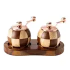 Checkerboard Hand Crank Salt and Pepper Grinder Set Fashion Manual Grinder9594