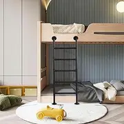 4ft 5ft 6ft 7ft 8ft 9ft Attic Bunk Bed Ladder Wall/Floor-MountedSafety Side Climb Ladder Entrance Fire Escape Egress Ladder Heavy Duty Round Iron Pipe Step Ladder, Black(240cm/94in)
