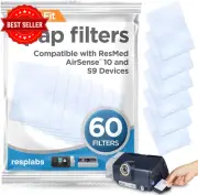 resplabs CPAP Filters 60 Pack Compatible ResMed AirSense 10 Machine Clean Air