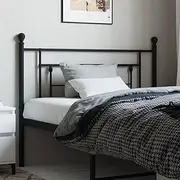 Bedroom Furniture Metal Headboard Black 107 cm King Single