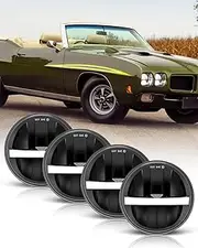 4pcs 5.75 inch Round LED Headlights DOT APPROVED Sealed Beam 45W 5-3/4" Hi/Lo Beam DRL Headlamp Replacement for Chevelle/Firebird/Corvette/Pontiac/Coronet/Semi/Impala/Thunderbird, H5006