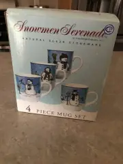 Snowmen Serenade Natural Glaze Stoneware Cambridge Potteries LLC Mugs NEW! NIB!
