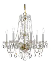 Crystorama 6-Light Traditional Crystal Chandelier Hand Cut Crystal