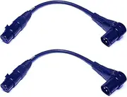 CESS-043 XLR Right-Angle Male to Straight Female Microphone Extension Cable, 2 Pack