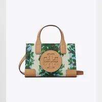 在飛比找momo購物網優惠-【TORY BURCH】經典雙T LOGO 復古花卉圖騰帆布