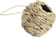 SEWOART 1Pc Handmade Straw Weaving Bird Cage Decorative Woven Bird House Stylish Garden Nest for Parrots Canaries for Outdoor Decoration