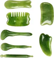 7pc Massaging Scraping Board Set Face Exfoliator Facial Beauty Tool Natural Material Firming Facial Massager