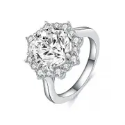 Round Shape Halo Zulastone Engagement Ring in Sterling Silver
