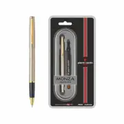 Pierre Cardin Monza Titanium Premium Roller Pen (Blue Ink, Pack Of 1) With / FS