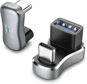 180 Degree USB-C Angle Adapter for Fast Charging Devices - 2 Pack