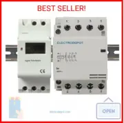 4 Pole Digital Timer 7 Day 24 Hr 40A, Silent Time Switch 120VAC, 50A 30A, 3Phase