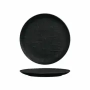 4x Coupe Plate 260mm Black Matte Luzerne Linen Commercial Cafe Dining Crockery