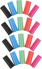 Toyvian Portable Pet Waste Bag 20 Rolls of Dog Poop Bags Leakproof Easy to Use