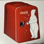 NIB Coca Cola Polar Bear Red Retro Personal Fridge Holds 6-12 Oz Cans Koolatron