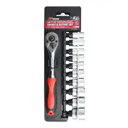 PK Tools 3/8"dr Hetok Socket & Ratchet 11pc Set