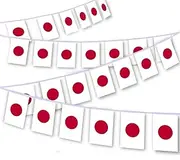 30 PCS Japan Flag, 33 FT Japanese National Bunting,DecorGarden With Brass Gromment