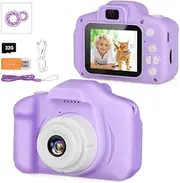 ZOYFFO Kids Digital Camera, Purple, 12MP & 1080P HD Video, 32GB SD Card for 3-9 Year Old Boys & Girls