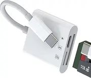 USB C SD Micro SD Card Reader(3in1)Type c Charging Port Adapter for iPhone 16 15 Pro Max Compatible for Samsung for iPad Accessories Digital Camera TF Memory Android Transfer for Apple MacBook Storage