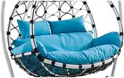 Replacement Egg Chair Cushions Double,Outdoor Swing Cushion,Waterproof Washable Hanging Hammock Chair Cushions,for Garden Patio Furniture Decoration Cushion(Blue)