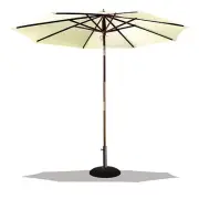 3m Wood Weatherproof Outdoor Market Umbrella Patio Garden Beach Sunshade Canopy