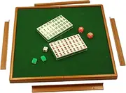 Travel Mahjong Set,Chinese Mahjong Portable 144 Tiles - Elaborately Crafted Mahjong with Foldable Table for Travel Home Party