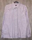 GIORGIOS Palm Beach Pink Blue White Plaid L/S Cotton Dress Shirt NEW Womens Sz L