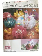 7359 Simplicity CRAFTS Crochet Patterns HAT Easter Eggs Ornament BASKETS UC