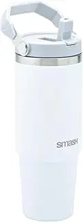 [Smash] 830ml Dual Wall Stainless Steel Handled Tumbler and Flip Straw Lid - White