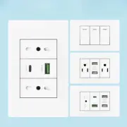 USB Type-c 20W Fast Charging Wall Outlet ,Electric Light Switch Panel Universal