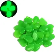HQSGDMN 100 PCS Glow Pebbles, Glow in The Dark Rocks, Outdoor Decorative Luminous Stone for Sidewalks, Gardens, & Swimming Pools, Garden Yard Fish Tank Decor Mix Color (Color : Green)