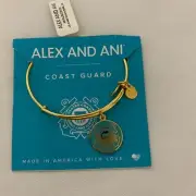 Alex and Ani US COAST GUARD Bangle Bracelet Expandable Yellow Gold Finish NWT