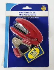 Mini Stapler Set For School Office Home Red Staple Puller - Stapler & Staples