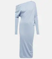 [Tom Ford] Tom Ford One-shoulder cashmere and silk midi dress UK 12 blue