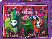 Heye Cool Cattle Striped Cows by Fredi Gertsch Jigsaw Puzzle 1000pcs (HEY29984)