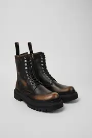 Eki Three-Toned Brushed Leather Boots