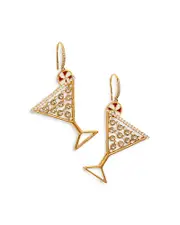 Nadri Holi-Daze Cubic Zirconia Peppermint Cosmo Drop Earrings in 18K Gold Plated
