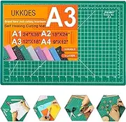 Thickened 45 x 30CM Self Healing Cutting Mat, Rotary Cutting Sewing Mat for Crafts, 5-Ply Blade Table Protector Cut Board for Fabric Leather Cutting Quilting Modeling Hobby Project (Green A3)