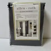Allen + Roth 84-in Holly Gray Light Filtering Tie Top Single Curtain Panel