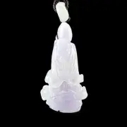 Certified Grade A Lavender Burma Jadeite Pendant "Cabbage" Design for Prosperity
