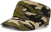 [UltraKey] Flat Top Baseball Cap, Men Women Cotton Baseball Twill Army Millitary Hat Cap