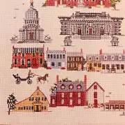 Annapolis Towne Cross Stitch Chart And 14 Count Aida Fabric