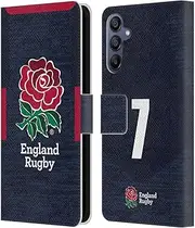Head Case Designs Officially Licensed England Rugby Union Position 7 2020/21 Players Away Kit Leather Book Wallet Case Cover Compatible with Samsung Galaxy A15